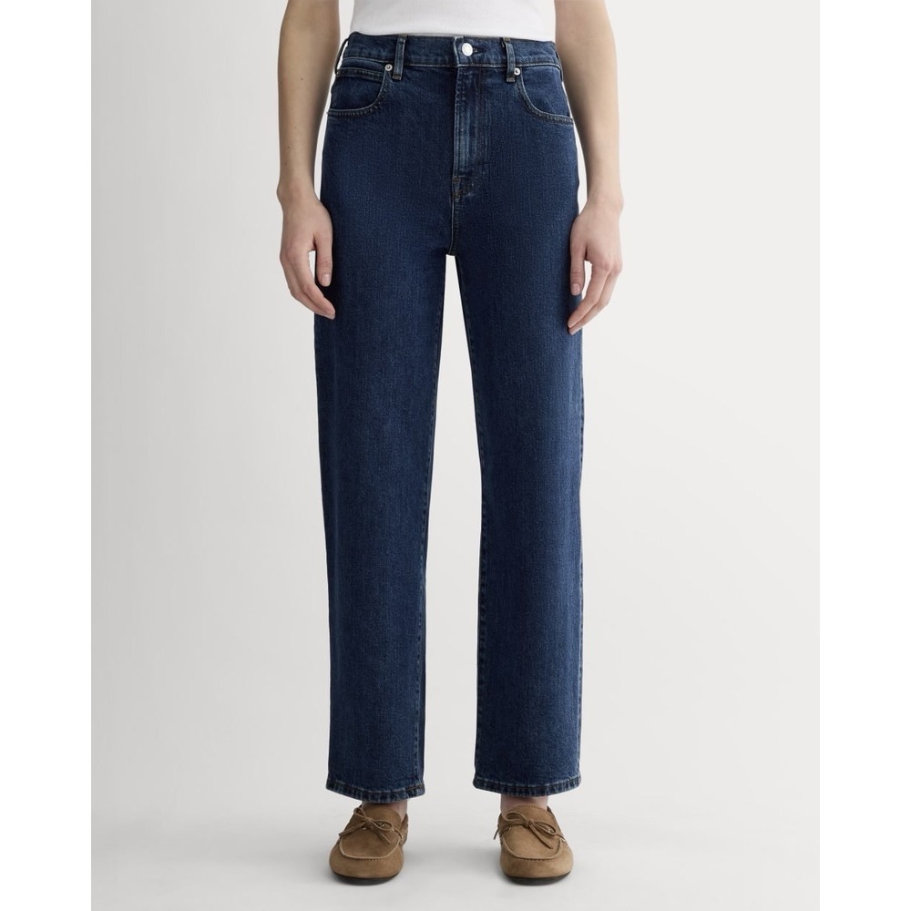 Everlane The Way High Straight Leg Dark Wash Denim Jeans Womens 29 Long Tall